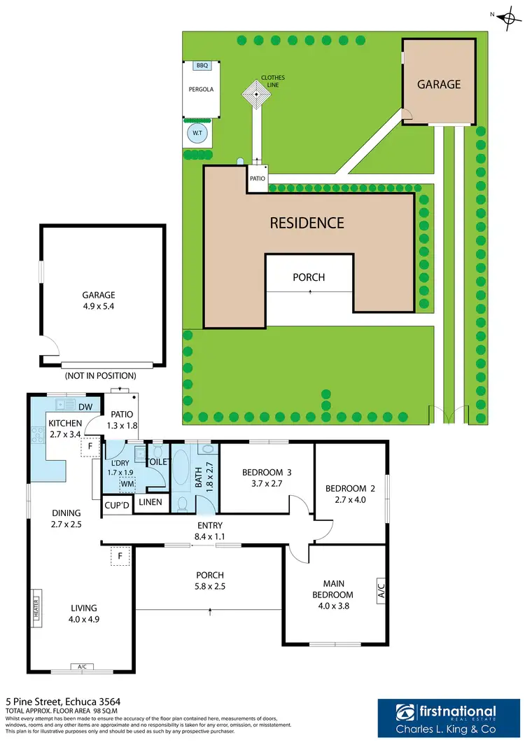 Floorplan of Homely house listing, 5 Pine Street, Echuca VIC 3564