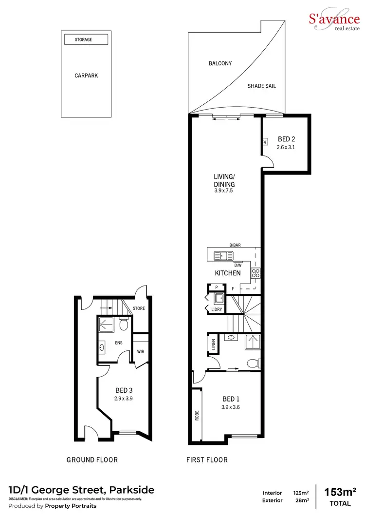 Floorplan of Homely townhouse listing, 1D/1 George Street, Parkside SA 5063