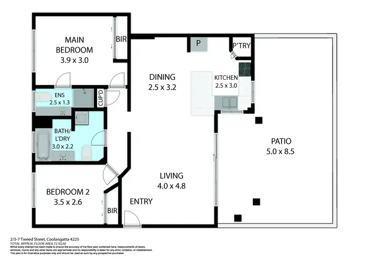 Floorplan of Homely unit listing, 2/5-7 Tweed Street, Coolangatta QLD 4225