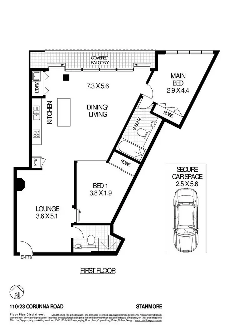 Floorplan of Homely apartment listing, 110/23 Corunna Road, Stanmore NSW 2048