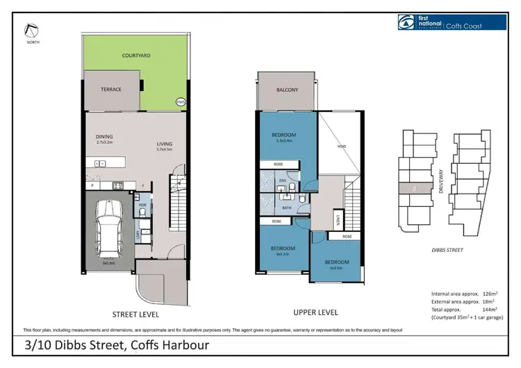 Floorplan of Homely townhouse listing, 3/10 Dibbs Street, Coffs Harbour NSW 2450