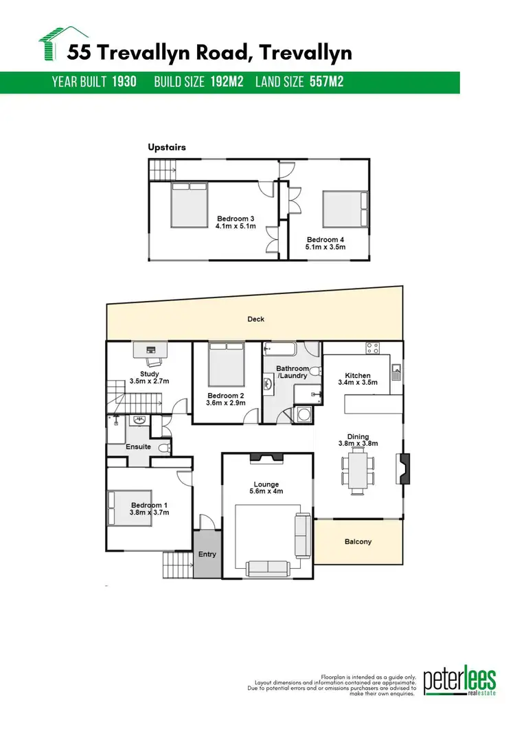 Floorplan of Homely house listing, 55 Trevallyn Road, Trevallyn TAS 7250