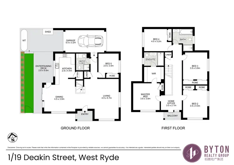 Floorplan of Homely townhouse listing, 1/19 Deakin Street, West Ryde NSW 2114