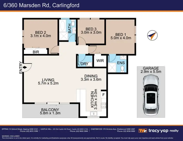 Floorplan of Homely unit listing, 6/360 Marsden Road, Carlingford NSW 2118
