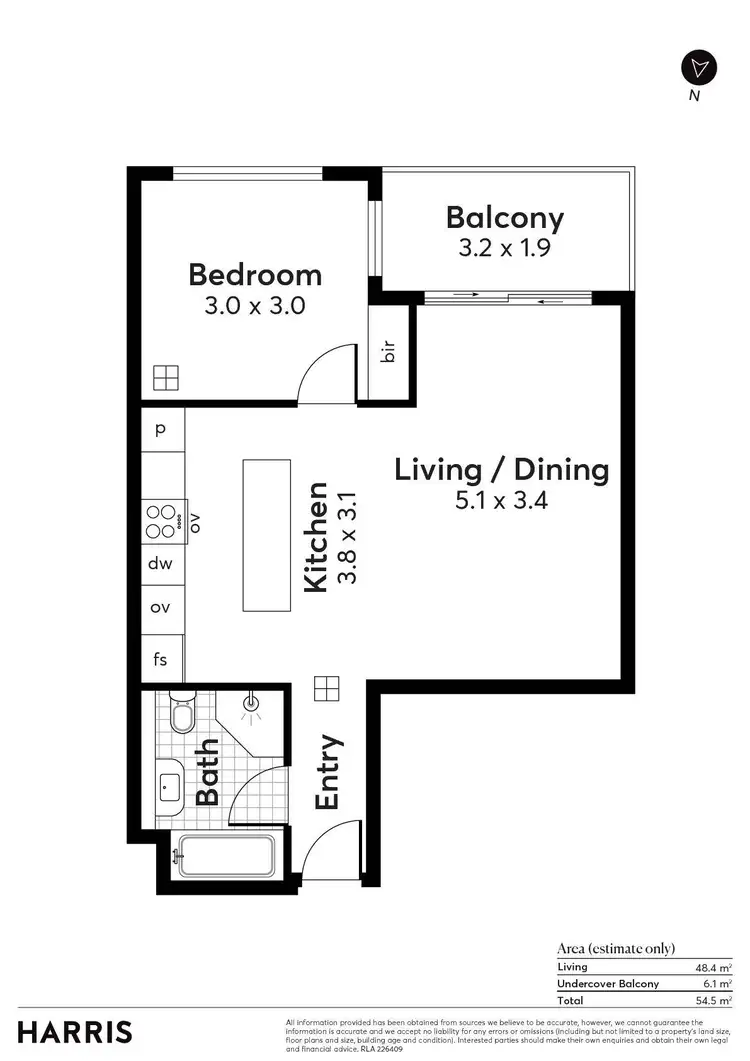 Floorplan of Homely apartment listing, 208/16 Holdfast Promenade, Glenelg SA 5045
