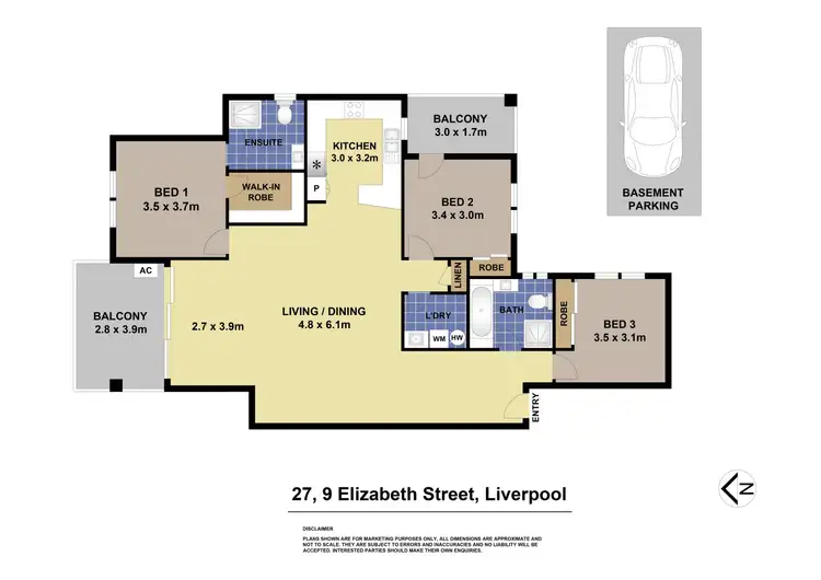 Floorplan of Homely apartment listing, 27/9 Elizabeth Street, Liverpool NSW 2170