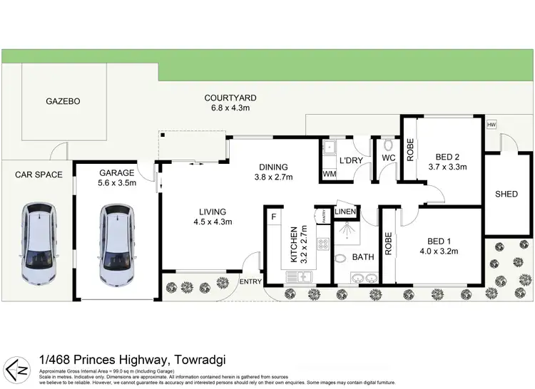Floorplan of Homely villa listing, 1/468 Princes Highway, Towradgi NSW 2518