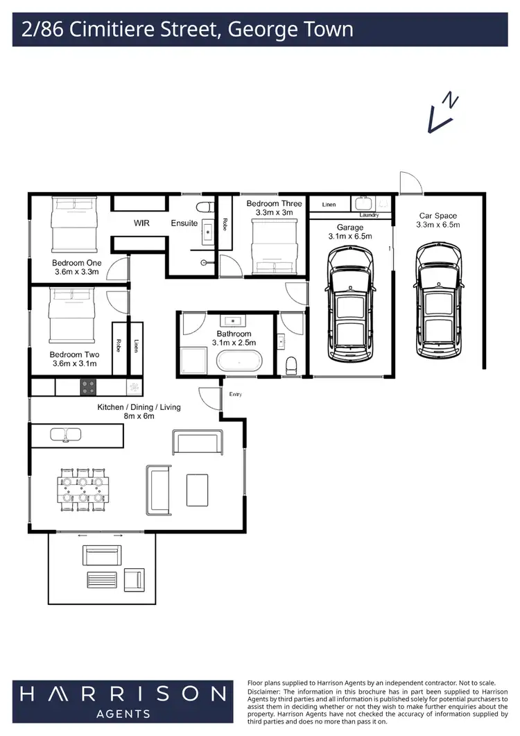 Floorplan of Homely unit listing, 2/86 Cimitiere Street, George Town TAS 7253