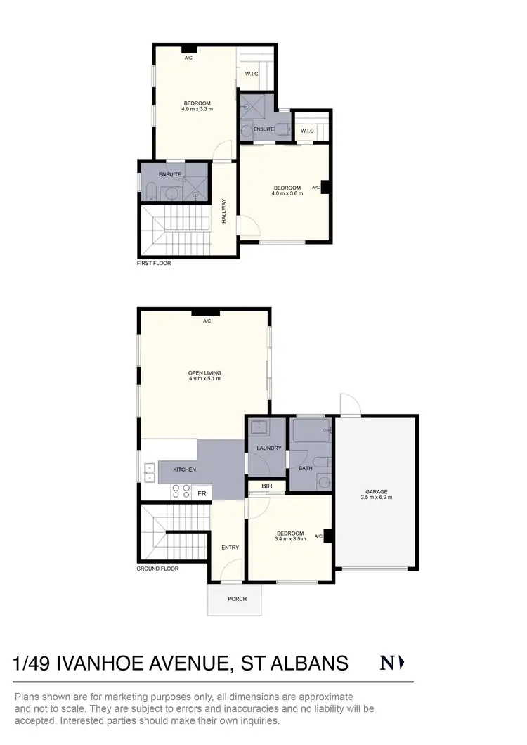 Floorplan of Homely townhouse listing, 1/49 Ivanhoe Avenue, St Albans VIC 3021
