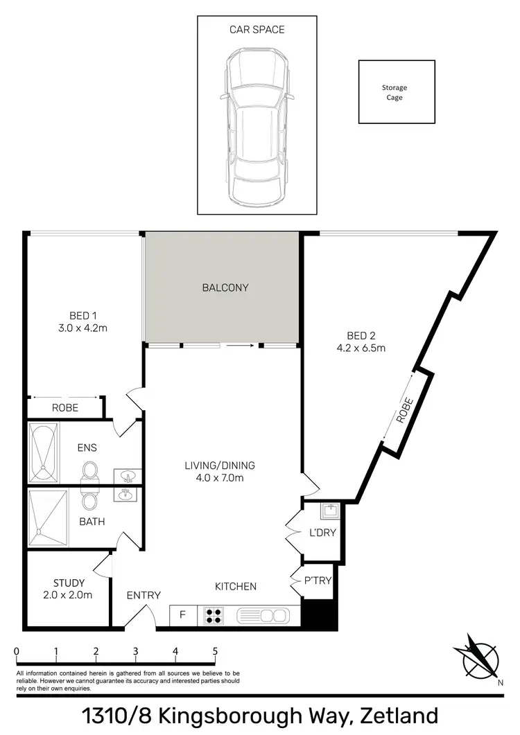 Floorplan of Homely apartment listing, 1310/8 Kingsborough Way, Zetland NSW 2017