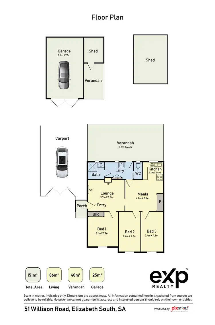 Floorplan of Homely semi-detached listing, 51 Willison Road, Elizabeth South SA 5112