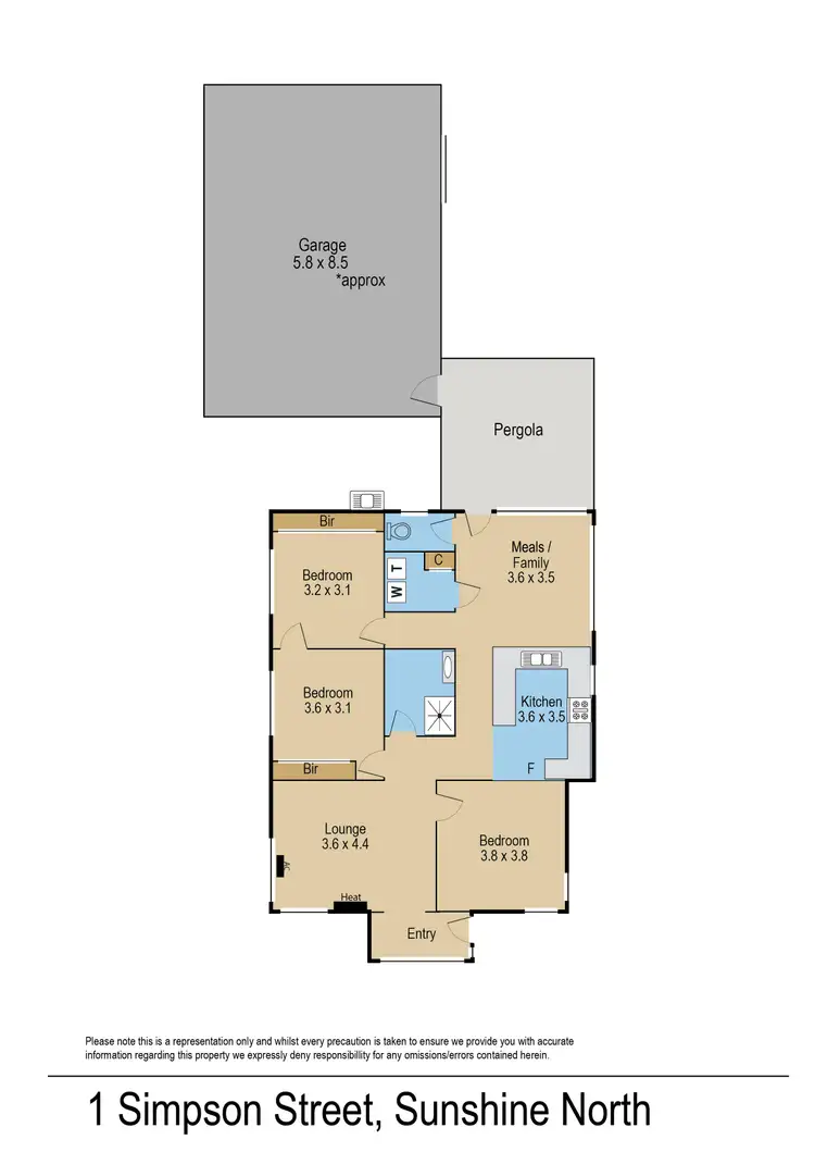 Floorplan of Homely house listing, 1 Simpson Street, Sunshine North VIC 3020
