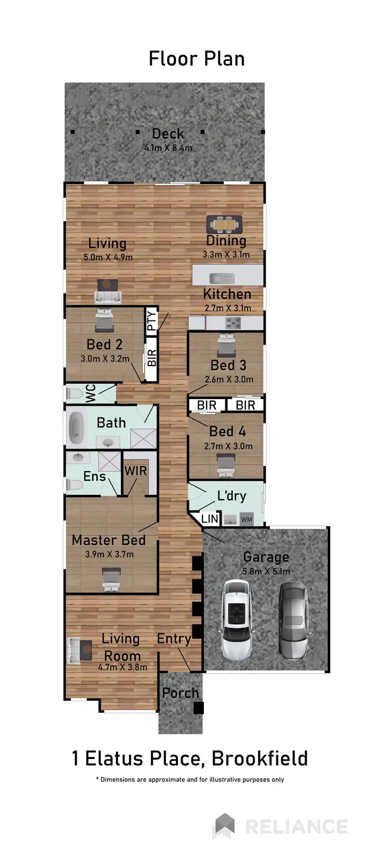 Floorplan of Homely house listing, 1 Elatus Place, Brookfield VIC 3338