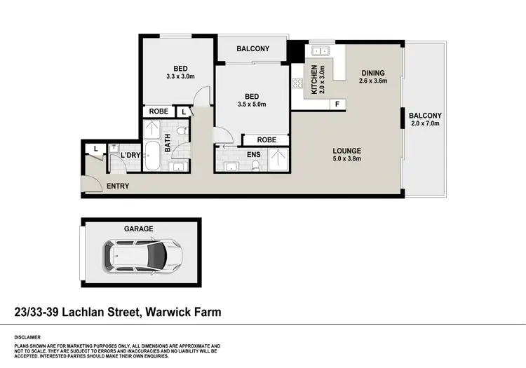 Floorplan of Homely unit listing, 23/33-39 Lachlan Street, Warwick Farm NSW 2170