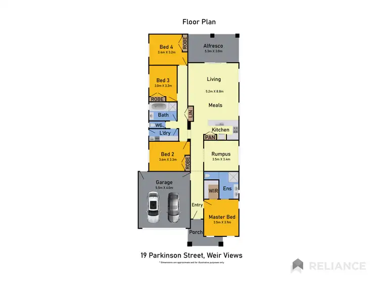Floorplan of Homely house listing, 19 Parkinson Street, Weir Views VIC 3338