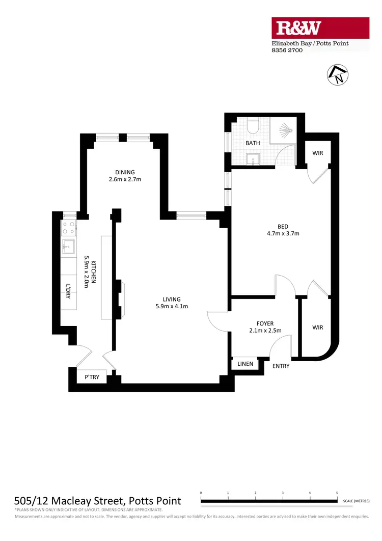Floorplan of Homely apartment listing, 505/12 Macleay Street, Potts Point NSW 2011