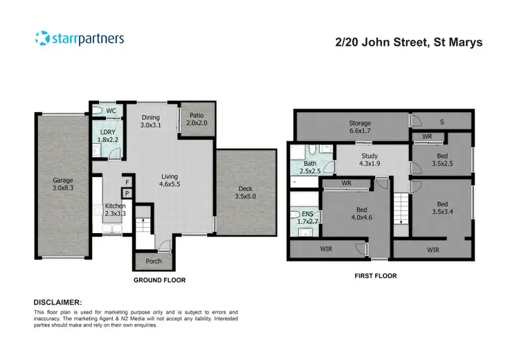 Floorplan of Homely townhouse listing, 2/20 John Street, St Marys NSW 2760
