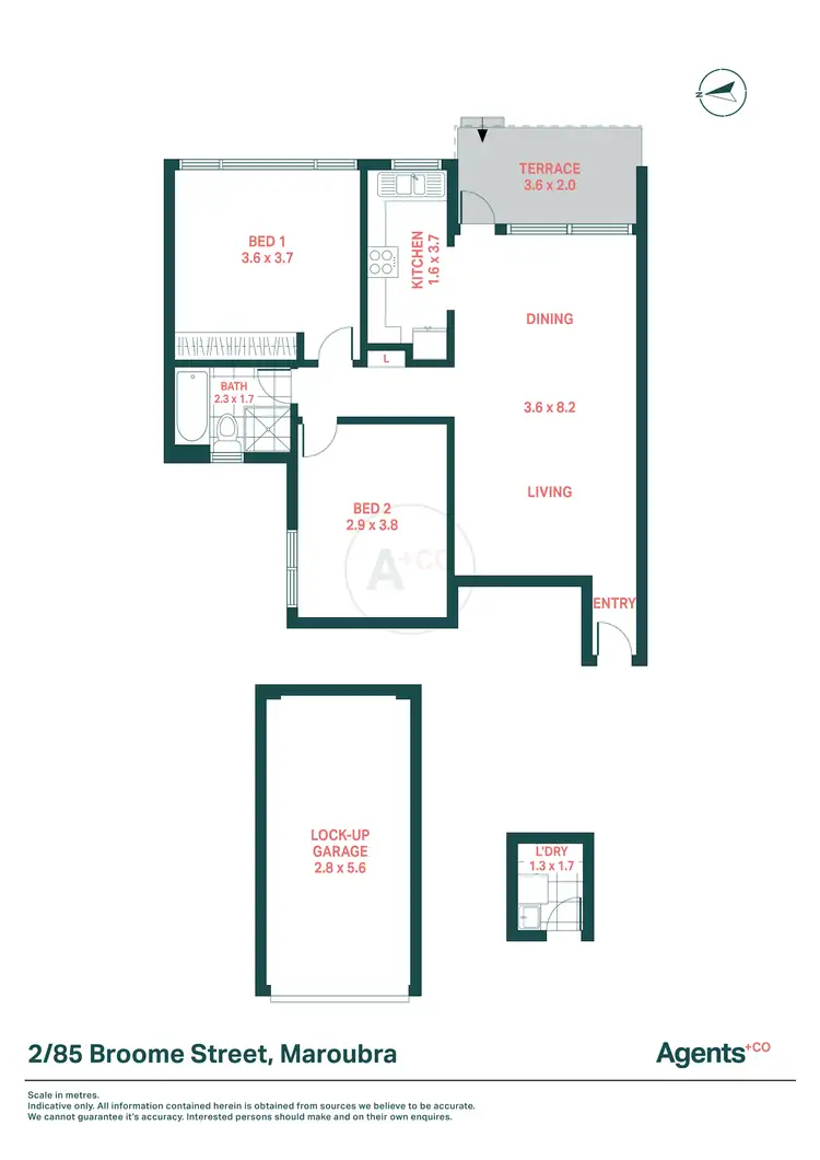 Floorplan of Homely apartment listing, 2/85 Broome Street, Maroubra NSW 2035