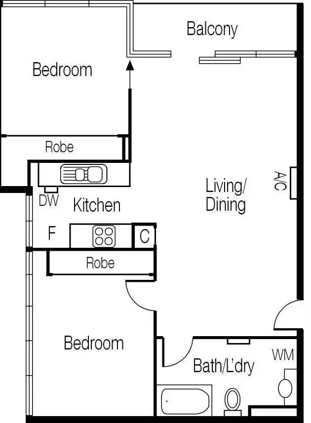 Floorplan of Homely apartment listing, 2305/668 Bourke Street, Melbourne VIC 3000