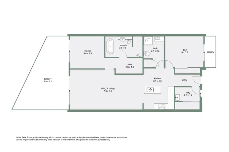 Floorplan of Homely apartment listing, 304/93 Vasey Esplanade, Trinity Beach QLD 4879