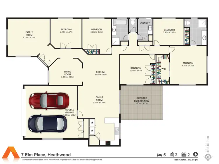 Floorplan of Homely house listing, 7 Elm Place, Heathwood QLD 4110