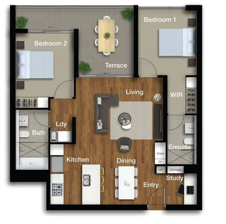 Floorplan of Homely apartment listing, 5410/331 MacArthur Avenue, Hamilton QLD 4007