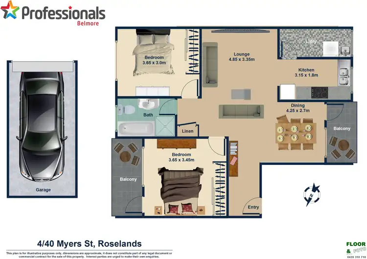 Floorplan of Homely apartment listing, 4/40 Myers Street, Roselands NSW 2196