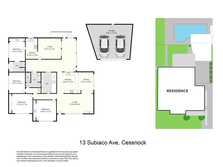 Floorplan of Homely house listing, 13 Subiaco Avenue, Cessnock NSW 2325