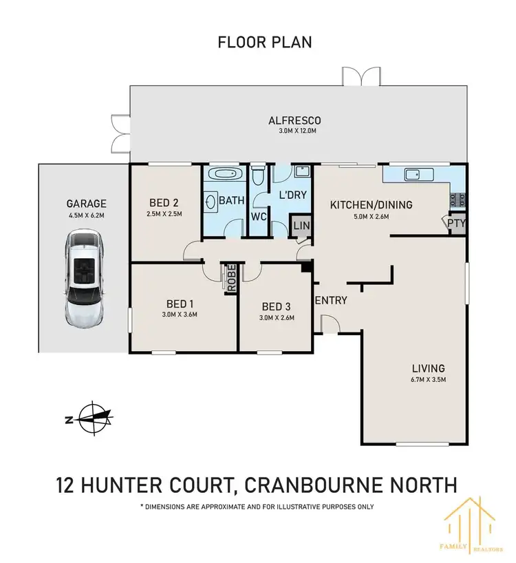 Floorplan of Homely house listing, 12 Hunter Court, Cranbourne North VIC 3977
