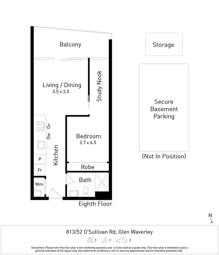 Floorplan of Homely apartment listing, 813/52-54 O'Sullivan Road, Glen Waverley VIC 3150