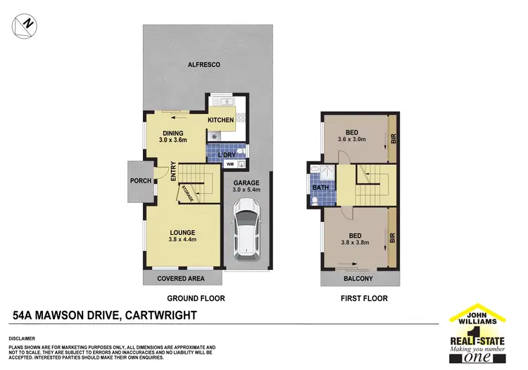 Floorplan of Homely townhouse listing, 54A Mawson Drive, Cartwright NSW 2168