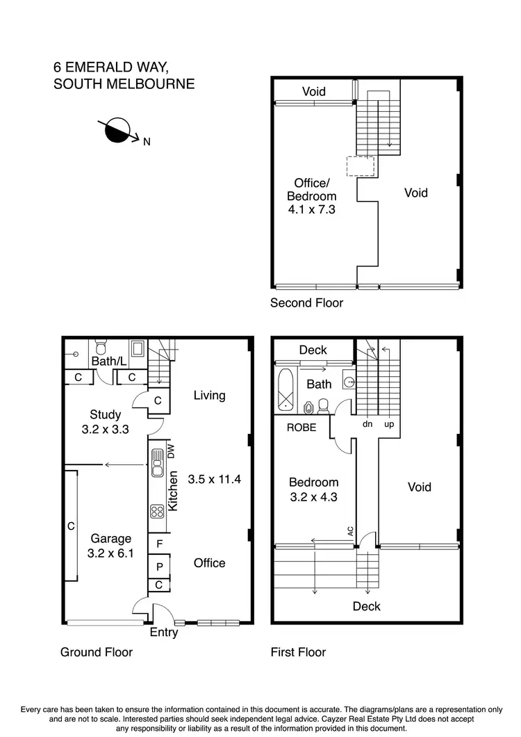 Floorplan of Homely townhouse listing, 6 Emerald Way, South Melbourne VIC 3205
