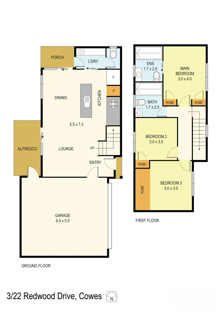 Floorplan of Homely unit listing, 3/22 Redwood Drive, Cowes VIC 3922