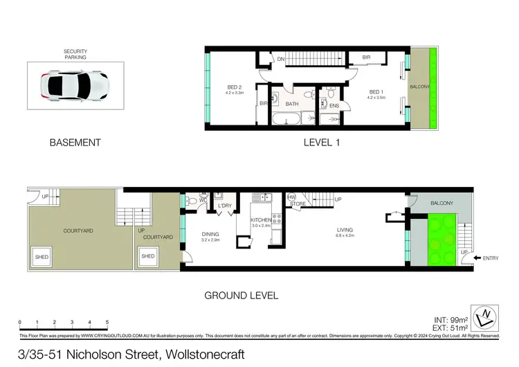 Floorplan of Homely townhouse listing, 3/35-51 Nicholson Street, Wollstonecraft NSW 2065