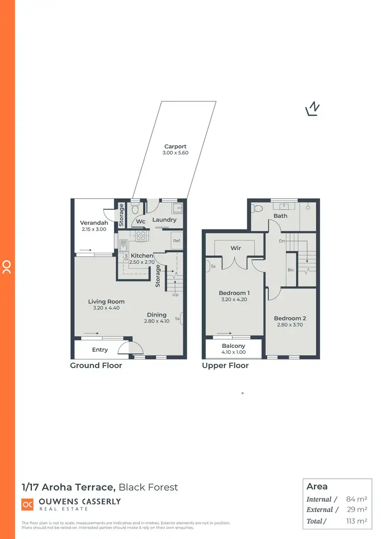 Floorplan of Homely townhouse listing, 1/17 Aroha Terrace, Black Forest SA 5035
