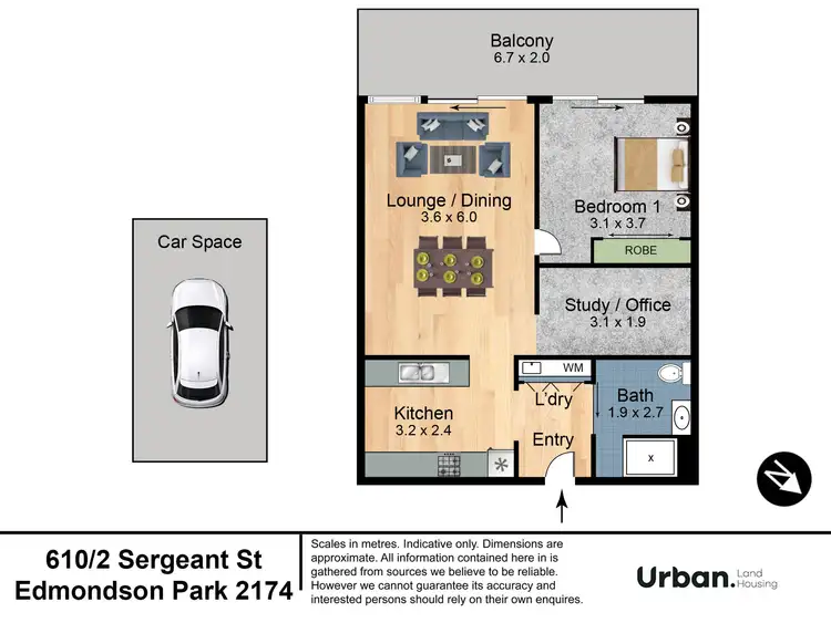 Floorplan of Homely apartment listing, 610/2 Sergeant Street, Edmondson Park NSW 2174