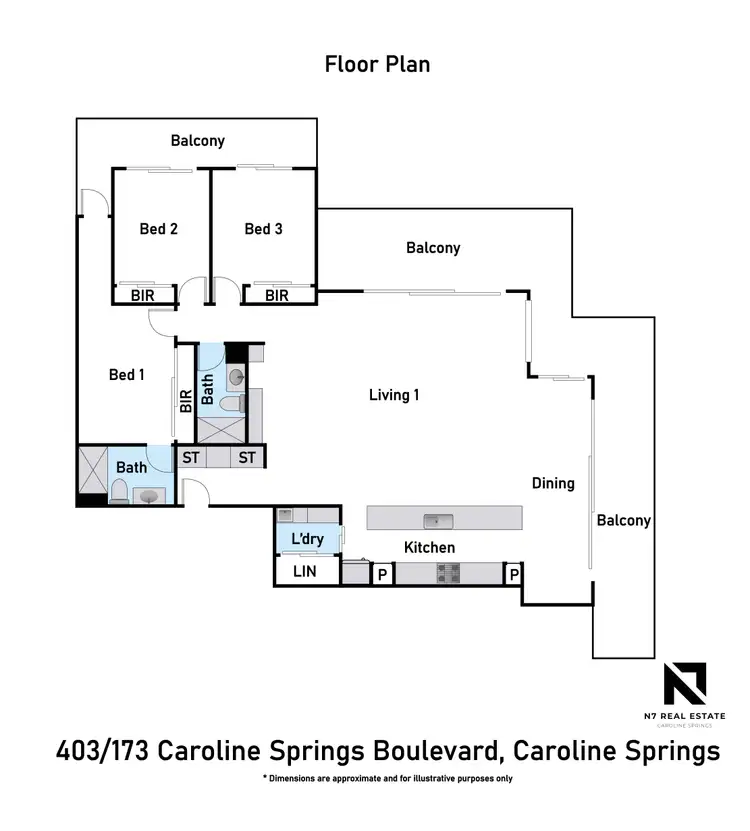 Floorplan of Homely apartment listing, 403/173 Caroline Springs Boulevard, Caroline Springs VIC 3023