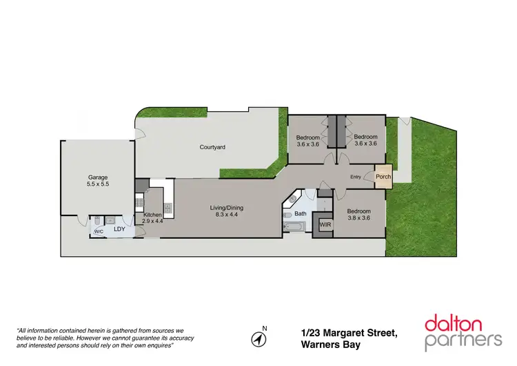 Floorplan of Homely villa listing, 1/23 Margaret Street, Warners Bay NSW 2282