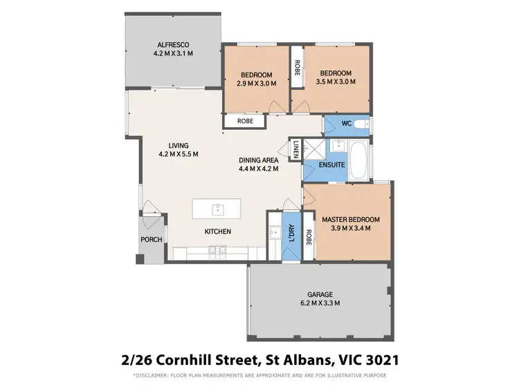 Floorplan of Homely unit listing, 2/26 Cornhill Street, St Albans VIC 3021