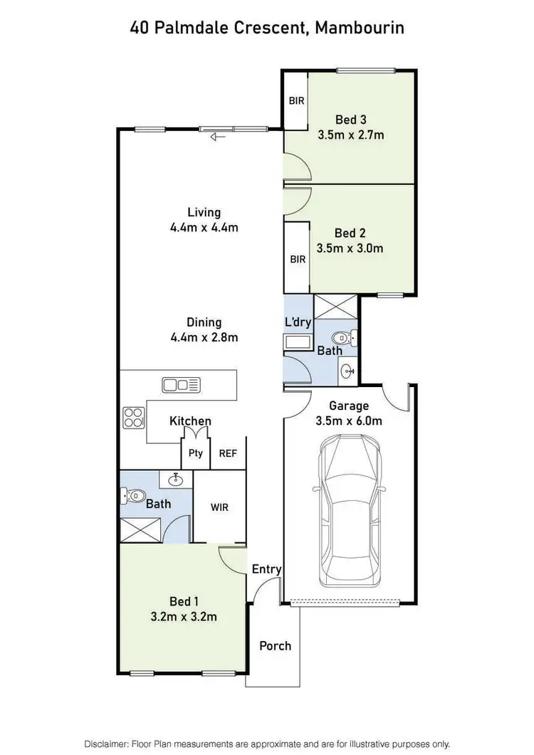 Floorplan of Homely house listing, 40 Palmdale Crescent, Mambourin VIC 3024