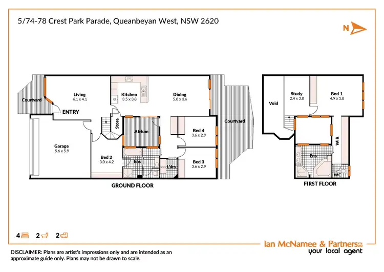 Floorplan of Homely townhouse listing, 5/74 Crest Park Parade, Queanbeyan West NSW 2620
