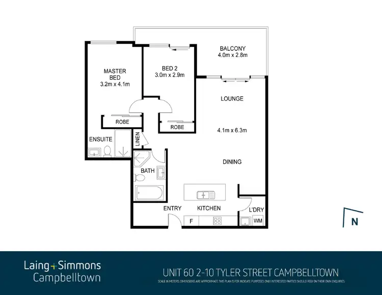 Floorplan of Homely apartment listing, 60/2-10 Tyler Street, Campbelltown NSW 2560