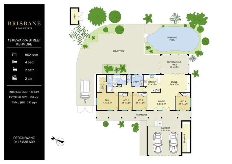 Floorplan of Homely house listing, 19 Kewarra Street, Kenmore QLD 4069