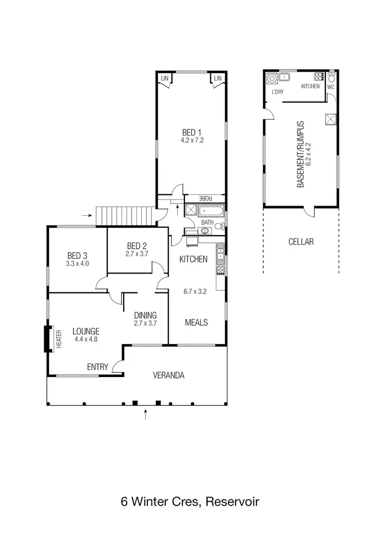 Floorplan of Homely house listing, 6 Winter Crescent, Reservoir VIC 3073