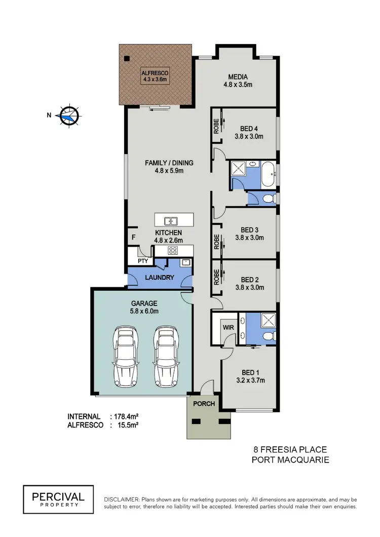Floorplan of Homely house listing, 8 Freesia Place, Port Macquarie NSW 2444