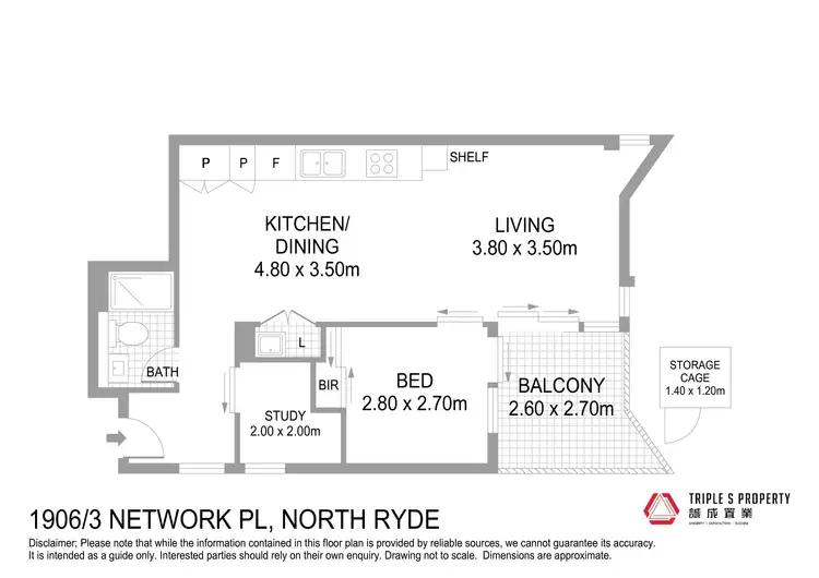Floorplan of Homely apartment listing, 1906/3 Network Place, North Ryde NSW 2113