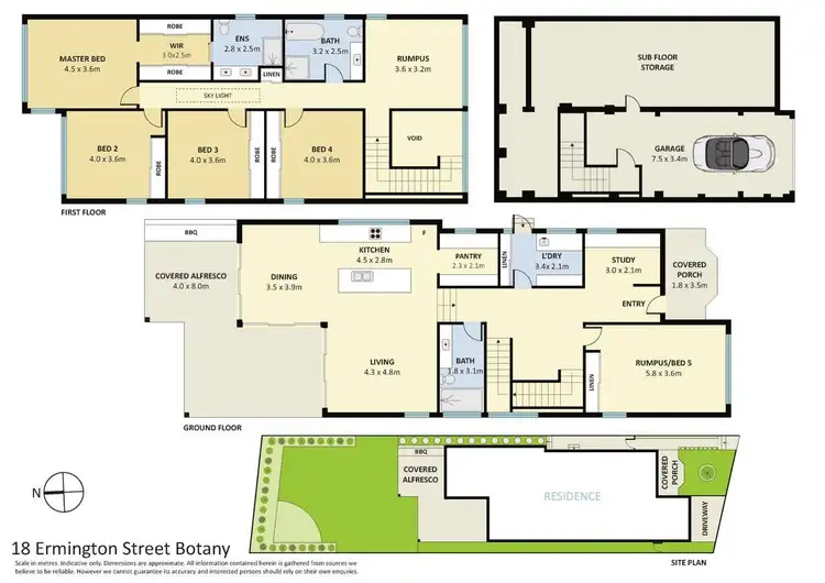 Floorplan of Homely house listing, 18 Ermington Street, Botany NSW 2019
