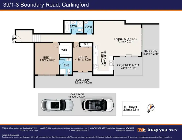 Floorplan of Homely apartment listing, 39/1-3 Boundary Road, Carlingford NSW 2118