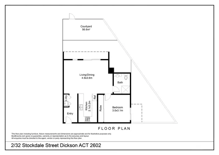 Floorplan of Homely apartment listing, 2/32 Stockdale Street, Dickson ACT 2602
