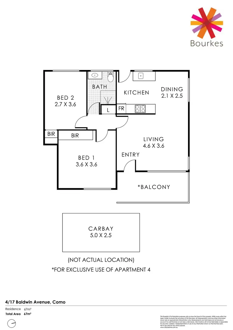Floorplan of Homely apartment listing, 4/17 Baldwin Street, Como WA 6152